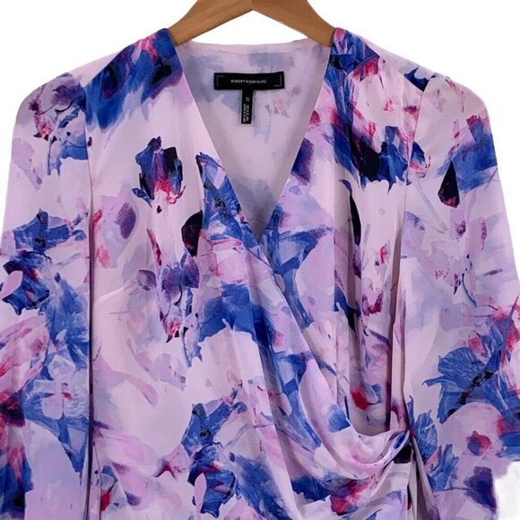 Robert Rodriguez Floral Print Faux-Wrap Dress S - Picture 3 of 6